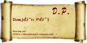 Domján Pál névjegykártya